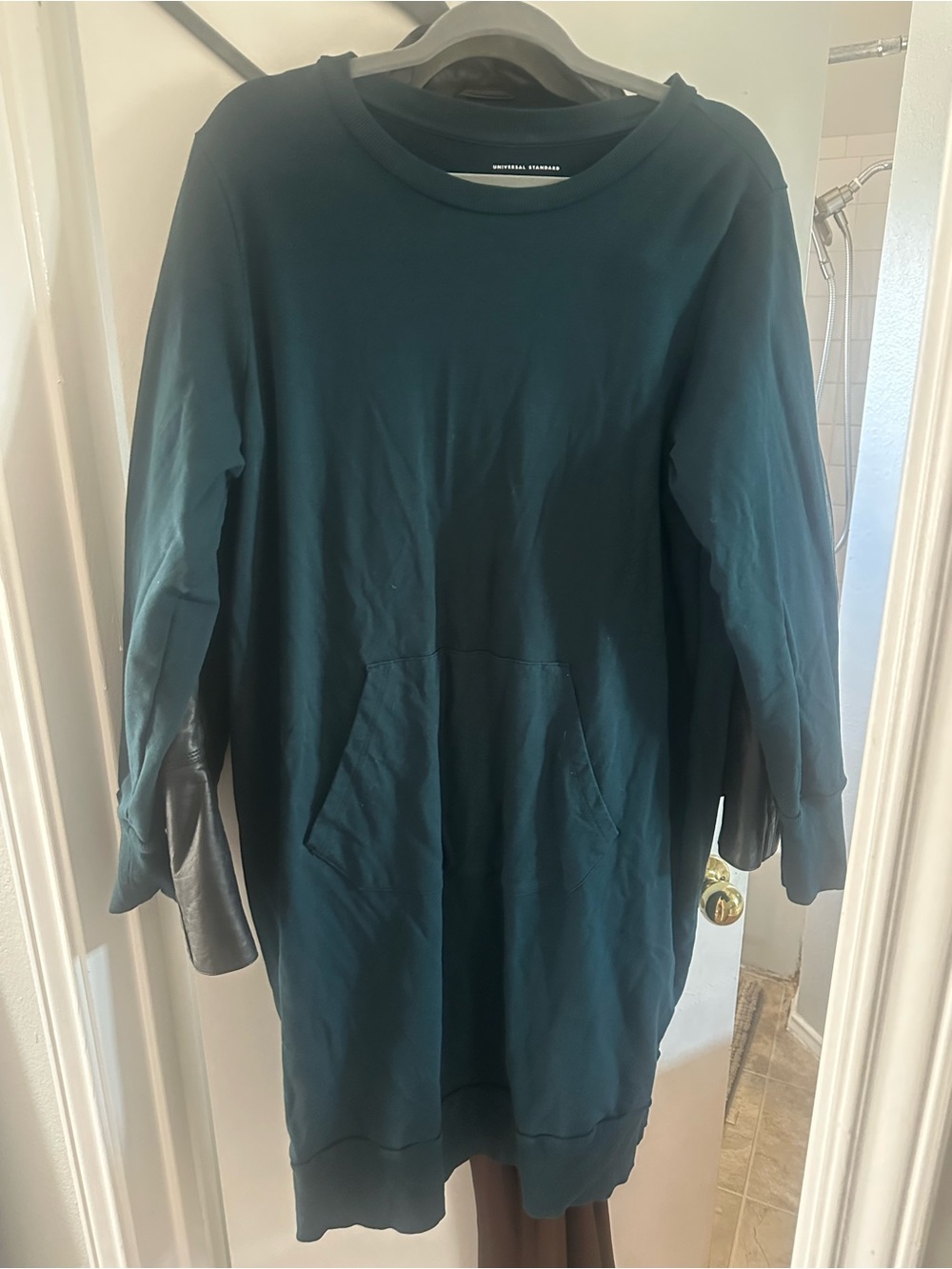 Universal Standard Bree Sweatshirt Dress in Deep Sea (US Small- 14/16)